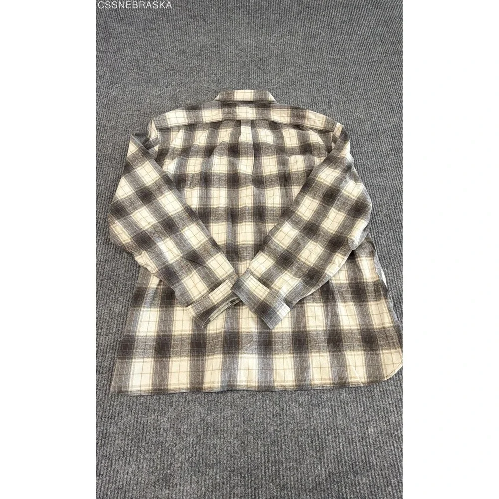 Banana Republic Men's Relaxed Fit Flannel Shirt Brown Beige Plaid NWT Sz XXL